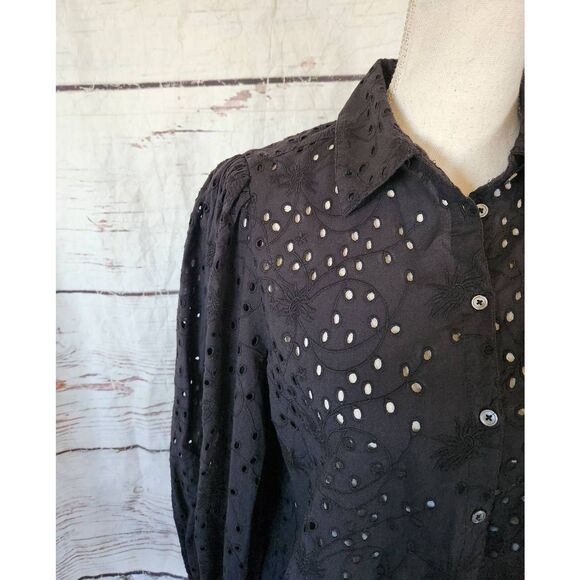 Sundance Celestine Eyelet Top with Blouson Sleeves Size Small - Picture 4 of 5